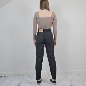 Vintage 80s 90s Levi's 512 Mom Jeans Washed Black 25"